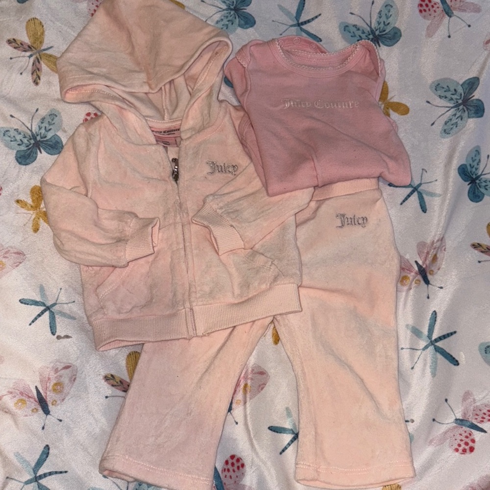 Juicy Couture Soft Pink Baby Outfit 3 pcs
